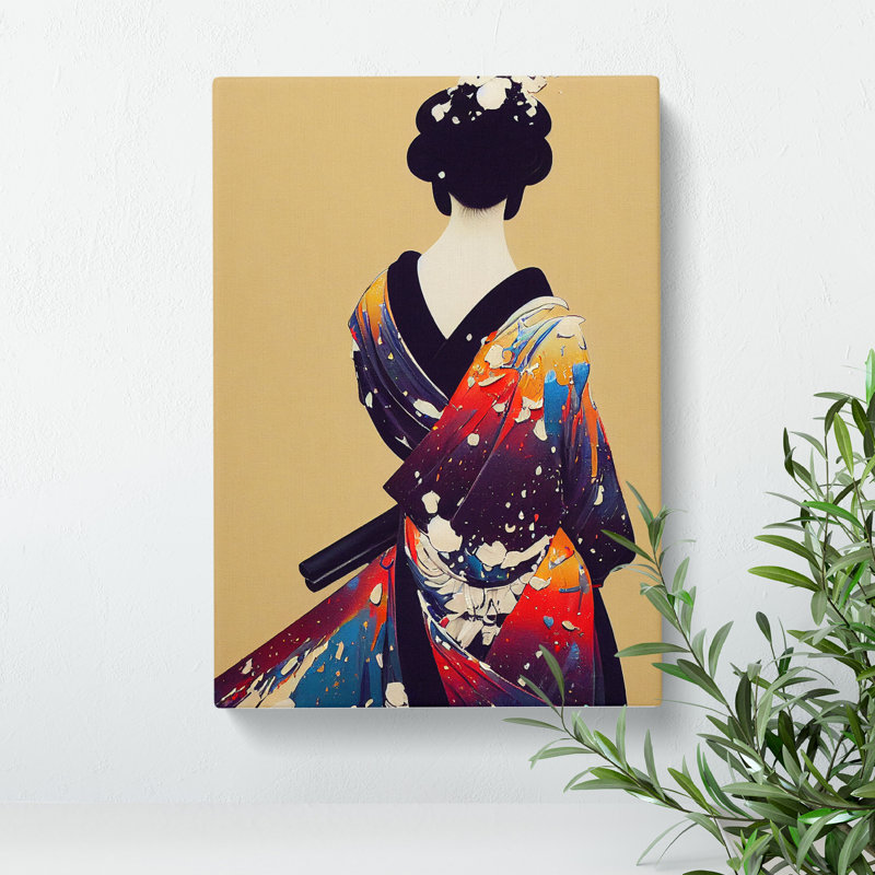 Painted Geisha No.3 - Wrapped Canvas, 76cm H x 50cm W x 3cm D