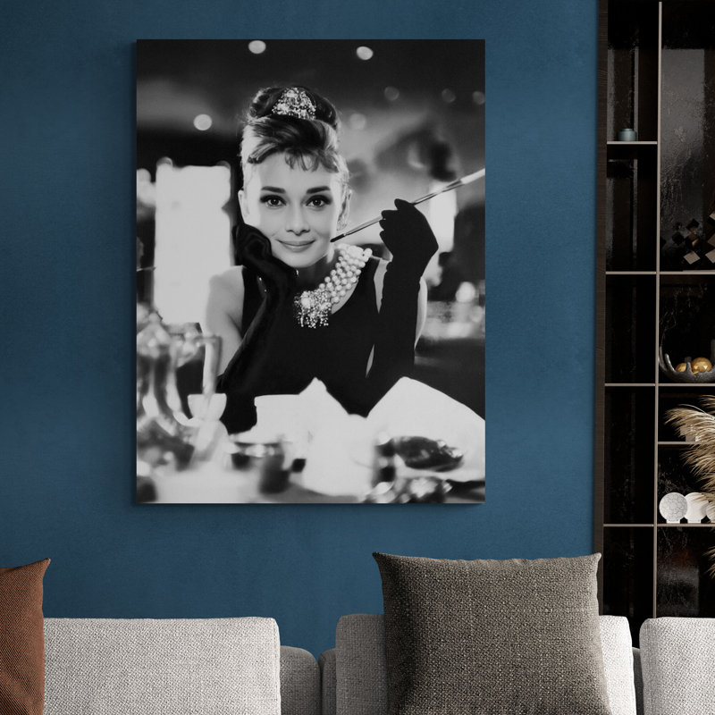 Audrey Hepburn - Breakfast At Tiffany's - Restaurant - Wrapped Canvas Print, 81cm H x 61cm W