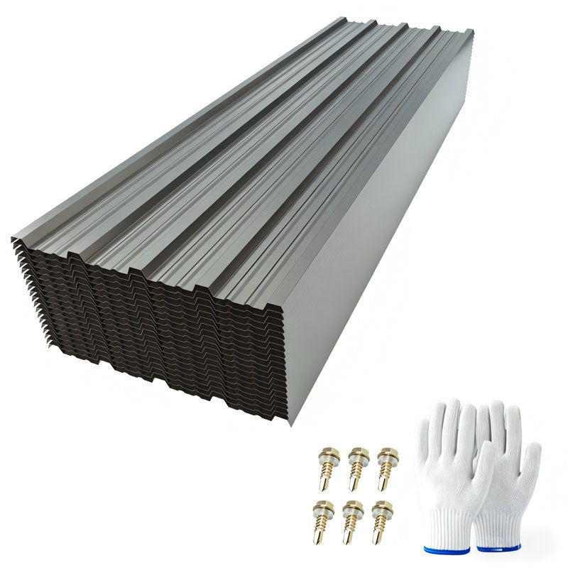 Panneaux de toiture ondulés en métal galvanisé, panneaux de revêtement en métal imperméables pour l'extérieur, rangement, poulailler, garage et remise