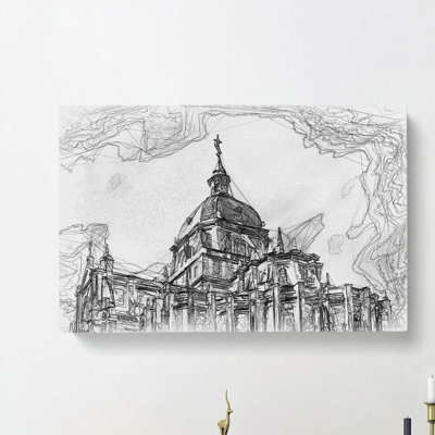 Almudena Cathedral In Madrid Spain In Abstract - Wrapped Canvas Print