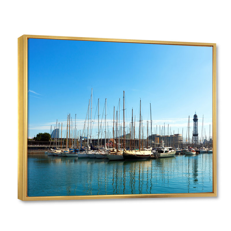 Photo Port Sérénité II - reproduction sur toile, H 30 po x l 40 po x P 1,5 po, Cadre flottant doré
