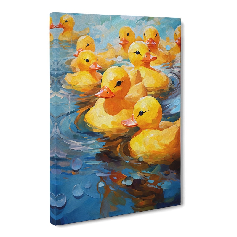 Rubber Ducks Gestural - Wrapped Canvas, 76cm H x 50cm W x 3cm D
