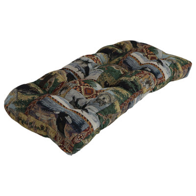 42-Inch By 19-Inch Rounded Back Tapestry Loveseat Cushion
