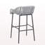 Tabouret de bar d'extérieur en corde gris clair, ensemble de 2