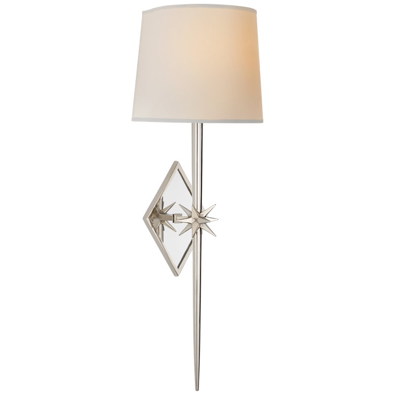 Ian K. Fowler Etoile Large Tail Sconce, Polished Nickel, Fabric