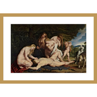La mort d'Adonis (avec Vénus Cupidon et les trois grâces) par Peter Paul Rubens, impression giclée encadrée