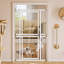 Barrière pour animaux de compagnie extra haute de 187 cm (73,6 po), largeur réglable de 75 à 131 cm (29,5 à 51,6 po), panneau supérieur transparent et barrière inférieure en métal, espacement étroit de 3,5 cm (1,37 po), montage par pression sans perçage, fermeture automatique-713718310-713718331