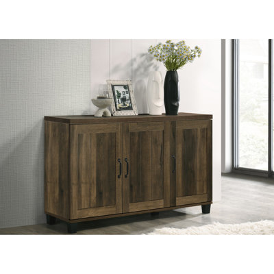 45"W 3-Door Dark Oak Shoe Cabinet, 6 Adjustable Shelves, Exquisite Craftsmanship 45"W, 3 Doors, Charming