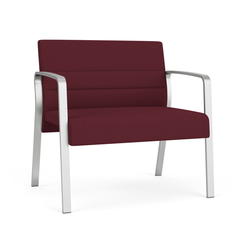 Chaise bariatique Waterfall, Argent, Tissu vin ouvert