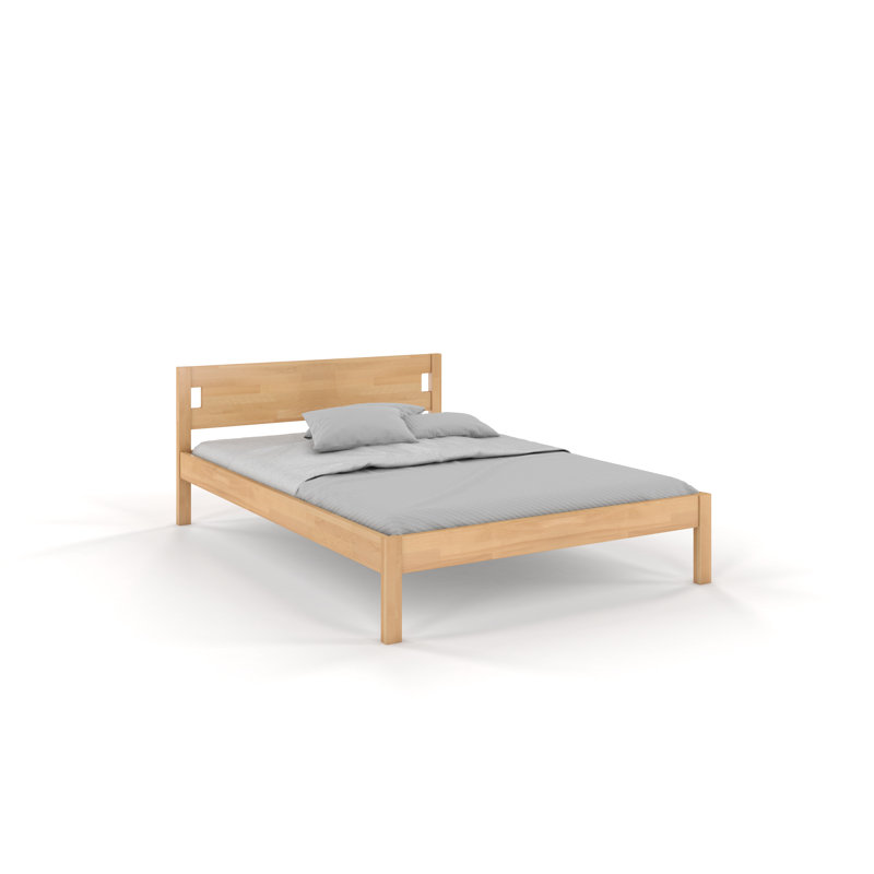 Alexiana Solid Wood Bed, European Double (140 x 200 cm), Natural 1