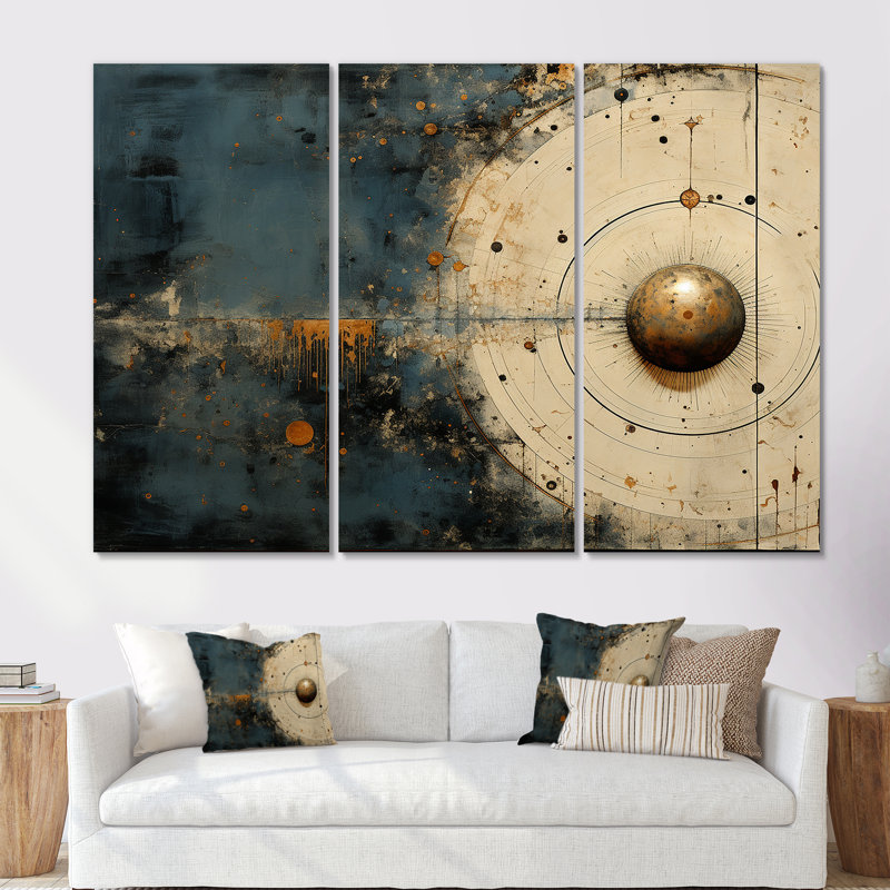 Quintero - Astrologie, ensemble d'art mural, Toile tendue, H 40 po x l 60 po x P 1 po