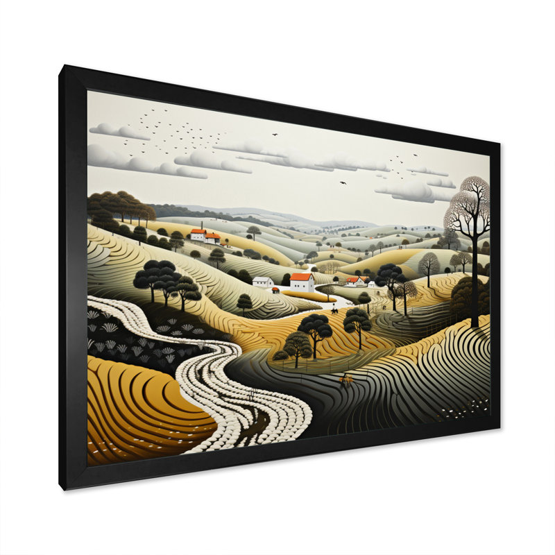 Farm Farm - Impression sur toile, H 24 po x l 32 po x P 1 po, Cadre photo noir