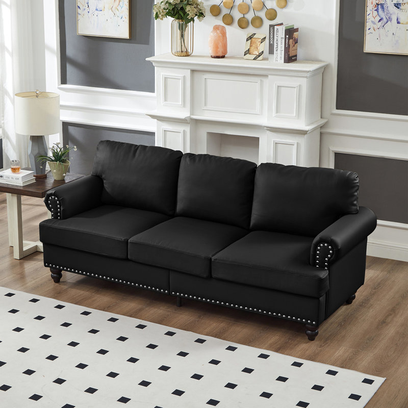 Canapé en tissu 83 po 83 po, Noir