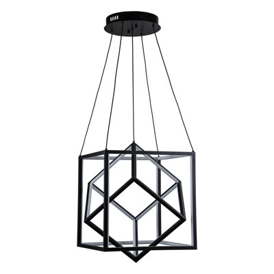 Kayten - Light Black LED Square/Rectangle Pendant -  George Oliver, 153F2E8E9AA646AA8A6A8B47F796954A