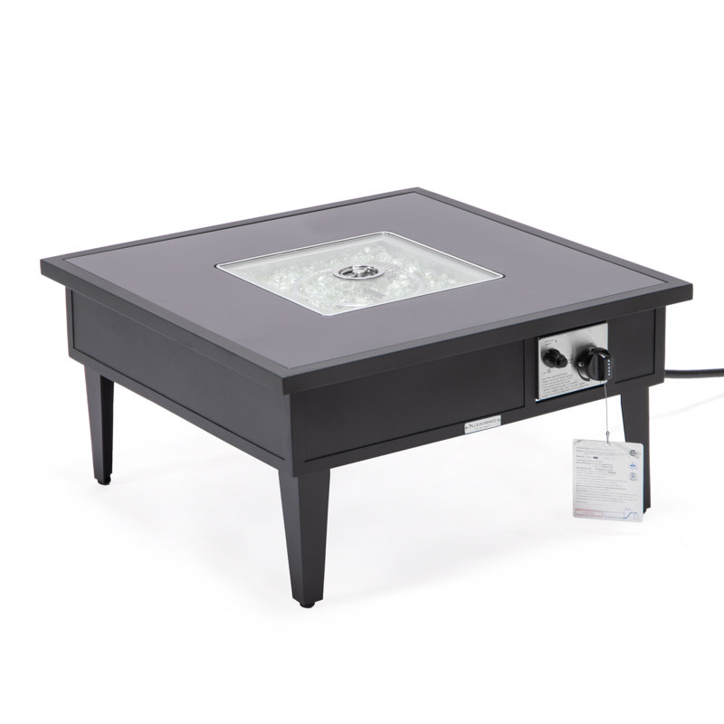 Table de foyer d'extérieur au propane avec couvercle H 20 po x l 26,8 po