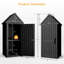 Outdoor Resin Storage Cabinet with Hooks and Lock Ring, Outdoor Storage Tool Shed, Garden Storage Cabinet -113062695