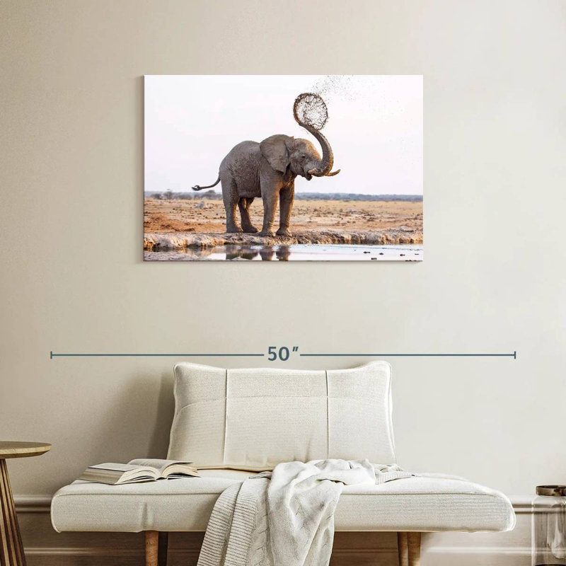 Brampt Elephant Mud Splash, 24" H x 36" W