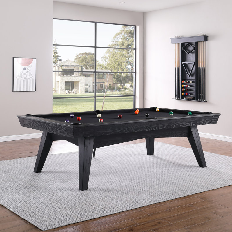 Table de billard sans ardoise ModArt, Noir, 8 pi, Bois de frêne noir