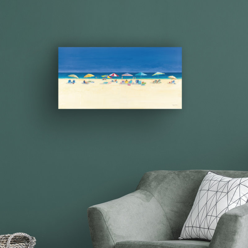 Jour à la plage par Avery Tillmon - peinture sur toile tendue, H 24 po x l 47 po x P 2 po