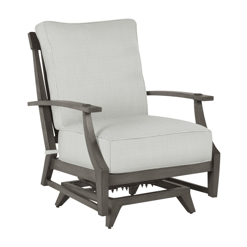 Croquet Patio Chair with Cushions, Slate Gray, Welt, Verona Silver Sunbrella®