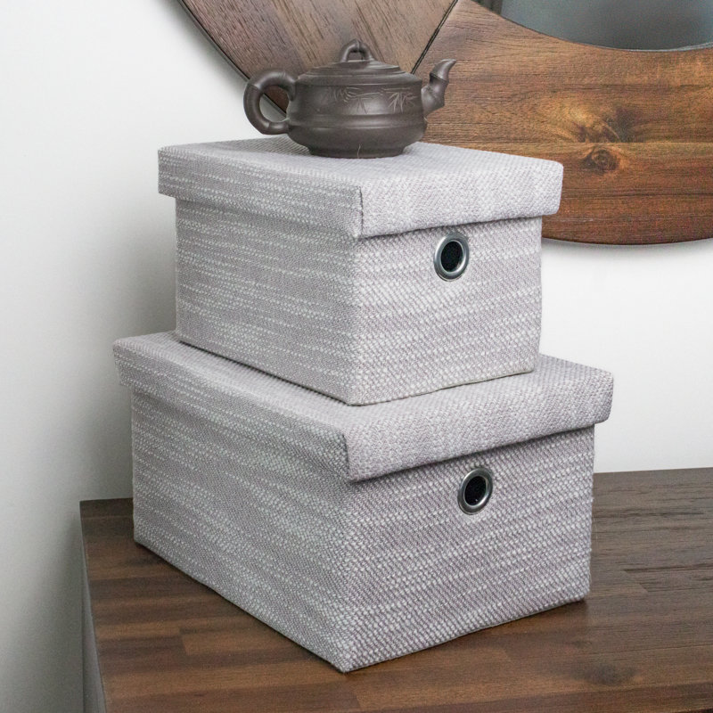 17 Stories Fabric Decorative Basket, Light Grey, 9.2 Litres, Yes
