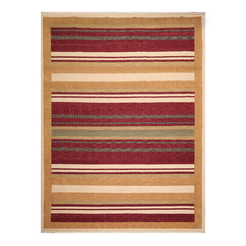 Tapis bourgogne / brun en laine noué à la main de conception unique 8 pi 10 po x 11 pi 10 po Adesuwa