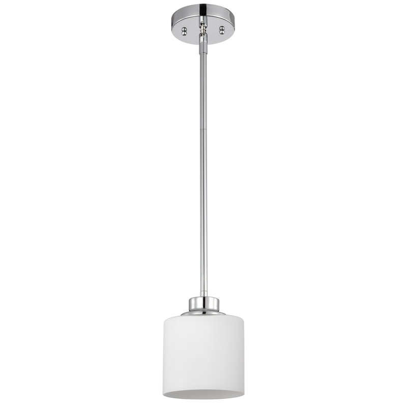 Luminaire suspendu cylindrique simple 1 lumière hellertown, Chrome
