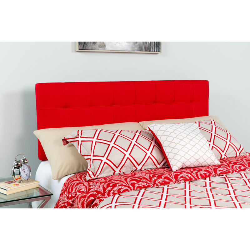 Ciriaca Quilted Tufted Upholstered Headboard, Full, Red