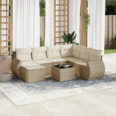 Ensemble de canapé de jardin Vidaxl beige, blanc crème