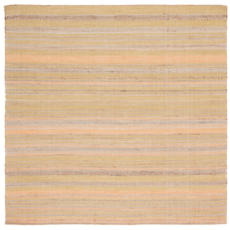 Tapis rayé en jute / laine tissé à la main Grice, Carré 6 pi