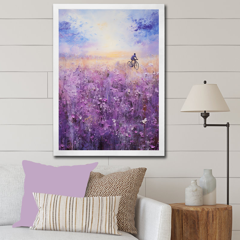 " Violet Voyage ", 32" H x 24" W x 1" D, White Picture Framed