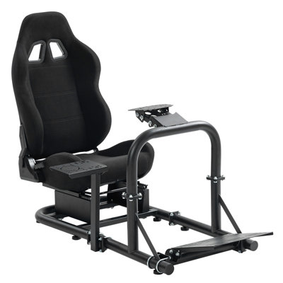 Anman Adjustable Ergonomic PC & Racing Game Chair in Black