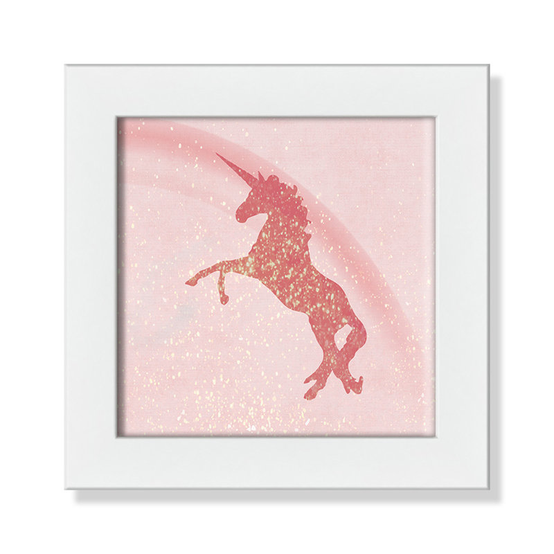 Paillettes licorne 2, H 8 po x l 8 po x P 0,63 po, Cadre blanc
