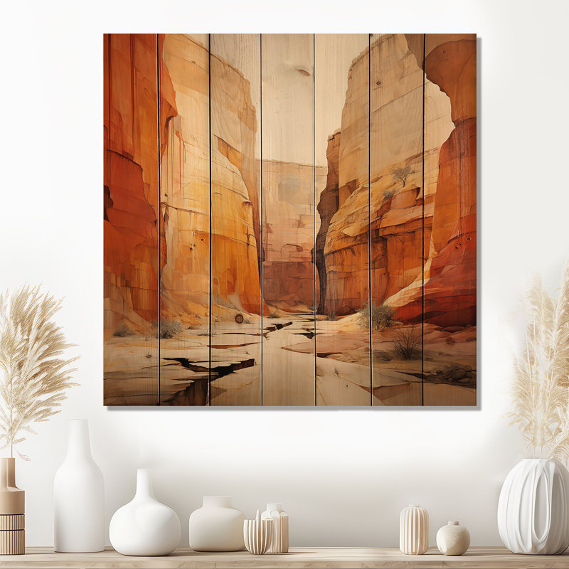Chakotay Bold Landscape Canyon Desert V sur impression sur bois, H 35 po x l 35 po x P 0,78 po