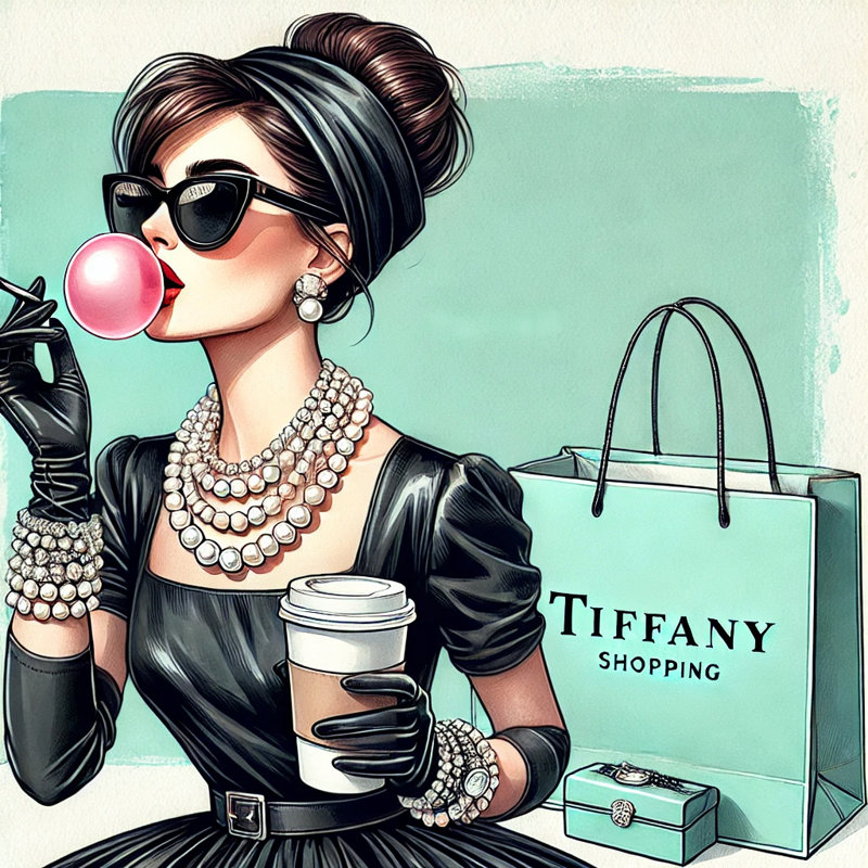 Art mural sur toile Tiffany Style Chic: Glamour Fashionista, H 40 po x l 40 po x P 1,5 po