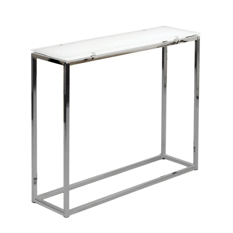 Console 35,83 po Ondine, Blanc, Chrome, H 30,32 po x l 35,83 po x P 10,04 po