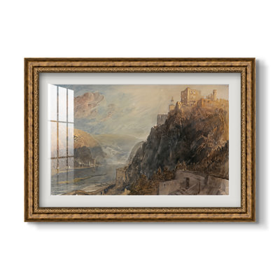 Rheinfels Looking to Katz and Gourhausen, 1817-J.M.W. Turner-Custom Framed Print