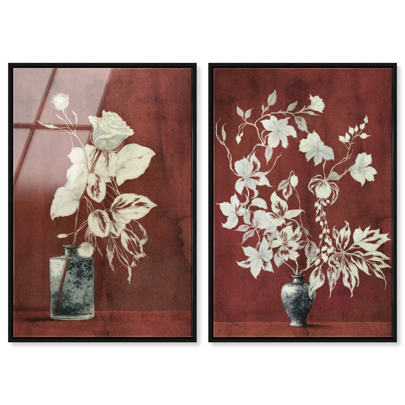 Romance Vases Set High-Gloss Acrylic Glass Wall Art Floral & Botanical Print by Oliver Gal, Ready to Hang, 10 x 15
