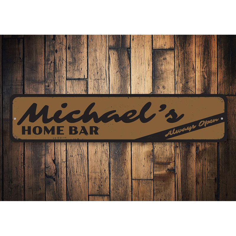 Plaque en métal Home Bar, H 4 po x l 18 po x P 0,04 po
