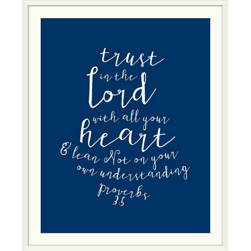 " Proverbs 3:5 - Scripture Art ", 30" H x 24" W x 1.5" D, Canvas