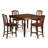 5 Piece Counter Height Pub Set Includes a Square Dining Table with Butterfly Leaf and 4 Dining Room Chairs, Mahogany-70367494-31151065-49666502