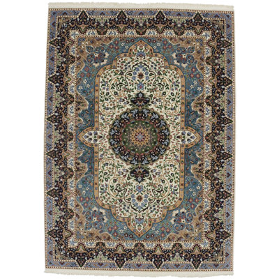 Tapis bleu / vert / jaune