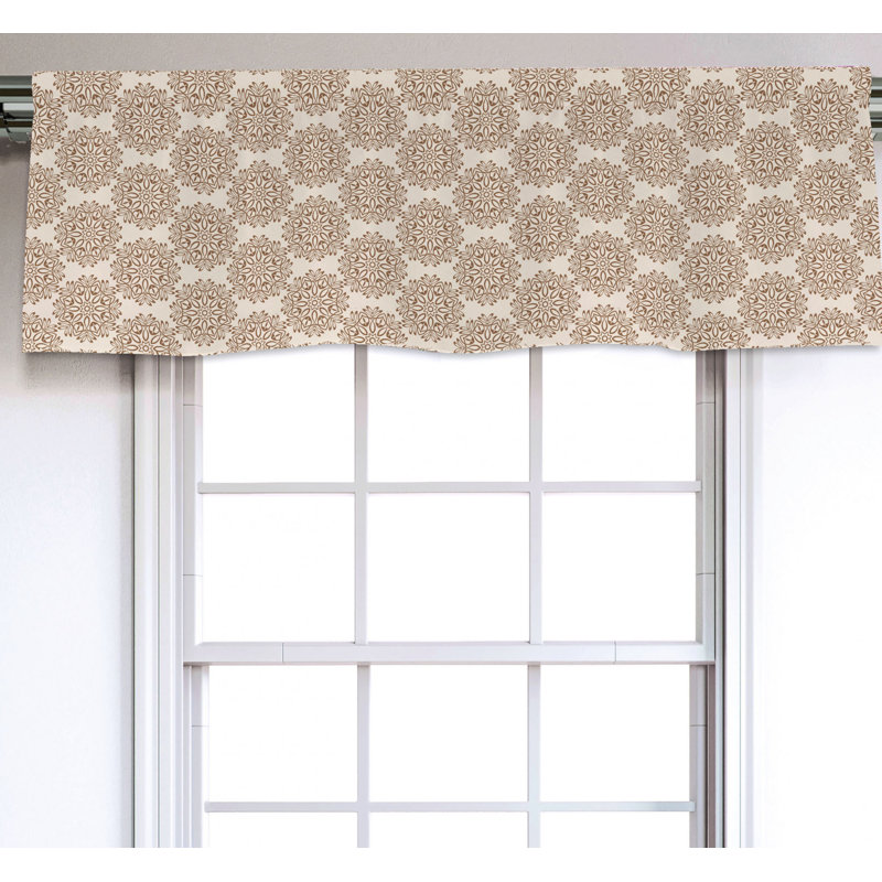 Sateen Geometric Ruffled Window Valance