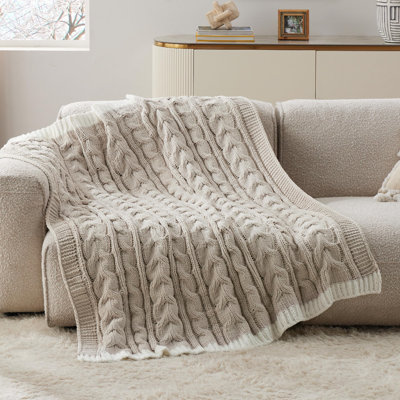 Bedsure Chenille Cable Knitted Throw Blanket For Couch GentleSoft™️