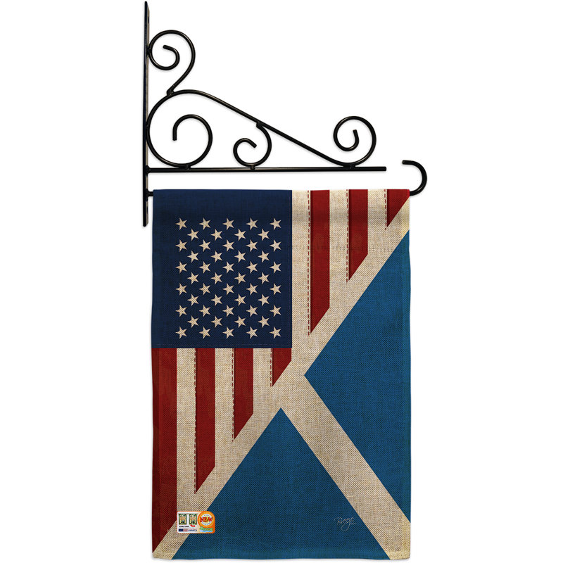 En toile jute à 2 côtés de l’american écosse amitié de 19 po x 13 po drapeau de jardin