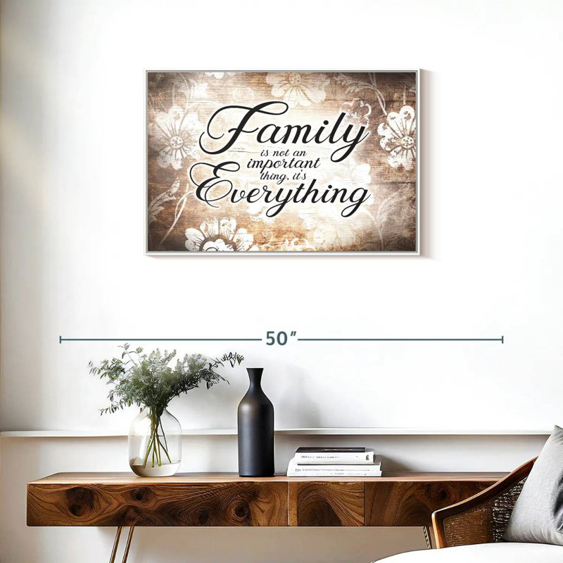 «Family Is Everything Love», citation, Cadre flottant blanc, 31 po x 21 po