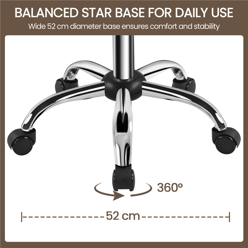 Backed Adjustable Height Ergonomic Industrial Stool, White