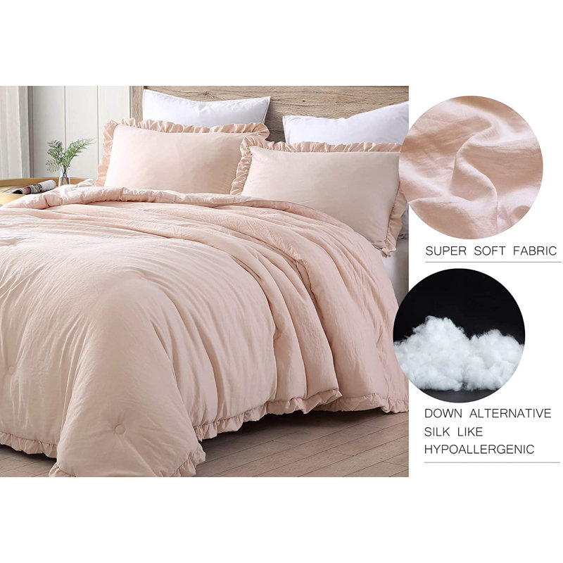 Blush Queen Ruffled Microfiber Comforter Set