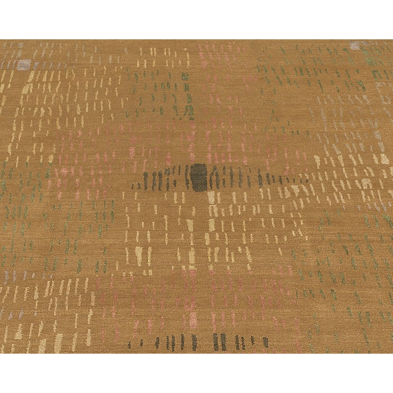 Prati Abstract Area Rug in Brown/Gold, Rectangle 6' x 9'