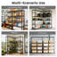  Étagère noire à 5 niveaux en métal à deux niveaux, support de rangement robuste et réglable pour sous-sol, garage, zone industrielle, cuisine, capacité de 1 600 lb, 71 po x 13,7 po x 72,4 po